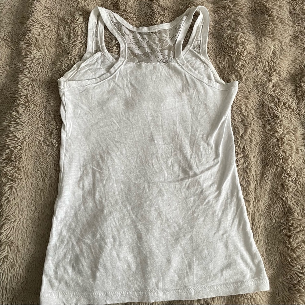White Ruffle Tank Top - Picture 9 of 9